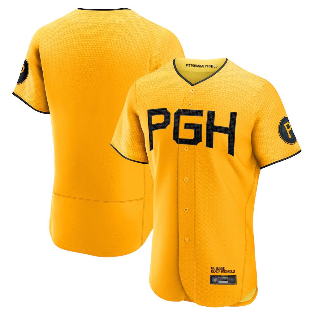 Jamed P.Pirates Blank Player Gold City Connect Home Limited Stitched Jerseys