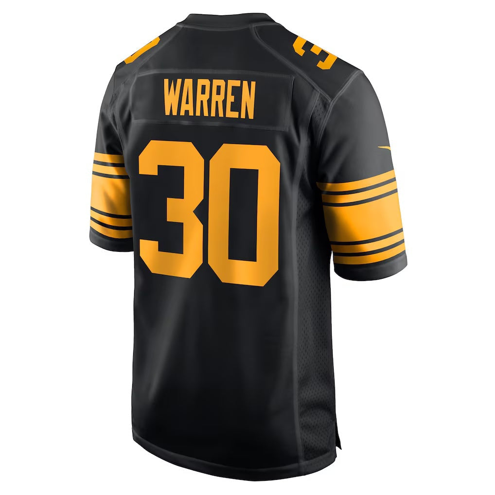 Jamed P.Steelers #30 Jaylen Warren Black Alternate Game Stitched Jerseys