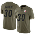 Jamed P.Steelers #30 Jaylen Warren Player Salute To Service Limited Olive Stitched Jerseys