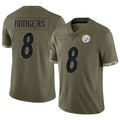 Jamed P.Steelers #8 Aaron Rodgers Player Salute To Service Limited Olive Stitched Jerseys