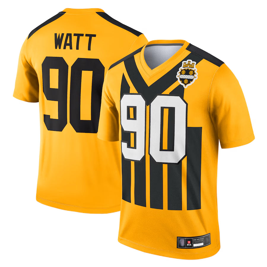 Jamed P.Steelers #90 T.J. Watt Player Gold Alternate 1933 Throwback Legend Performance Top1 Stitched Jerseys