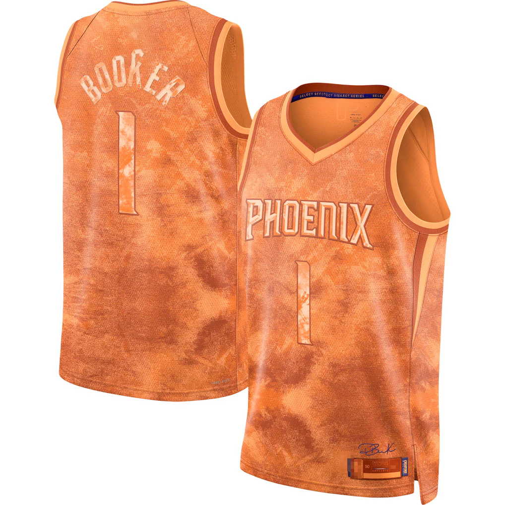 Jamed P.Suns #1 Devin Booker Orange Select Series Swingman Jerseys
