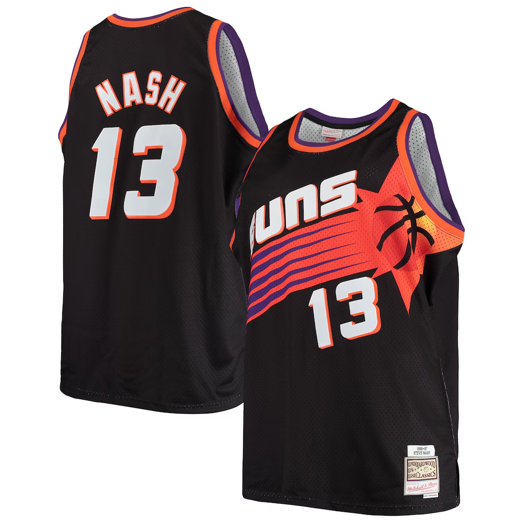 Jamed P.Sunss #13 Steve Nash Mitchell & Ness Black 1996-1997 Big & Tall Hardwood Classics Swingman Jerseys