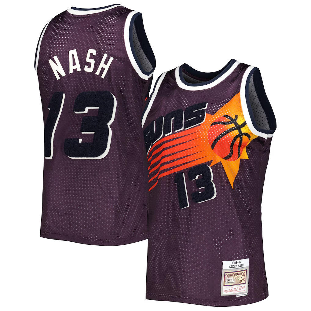 Jamed P.Sunss #13 Steve Nash Mitchell & Ness Purple 1996-1997 Hardwood Classics Off-Court Swingman Jerseys