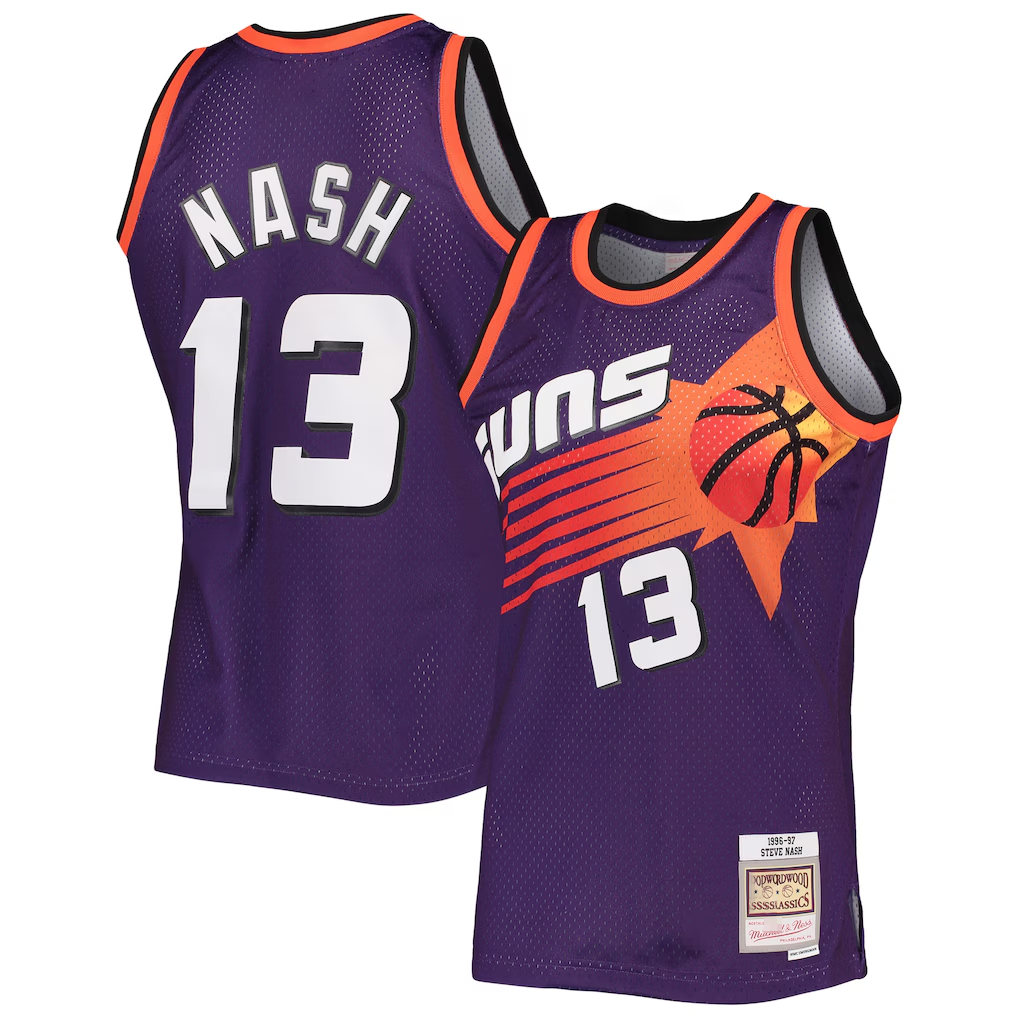 Jamed P.Sunss #13 Steve Nash Mitchell & Ness Purple 1996-1997 Hardwood Classics Swingman Jerseys