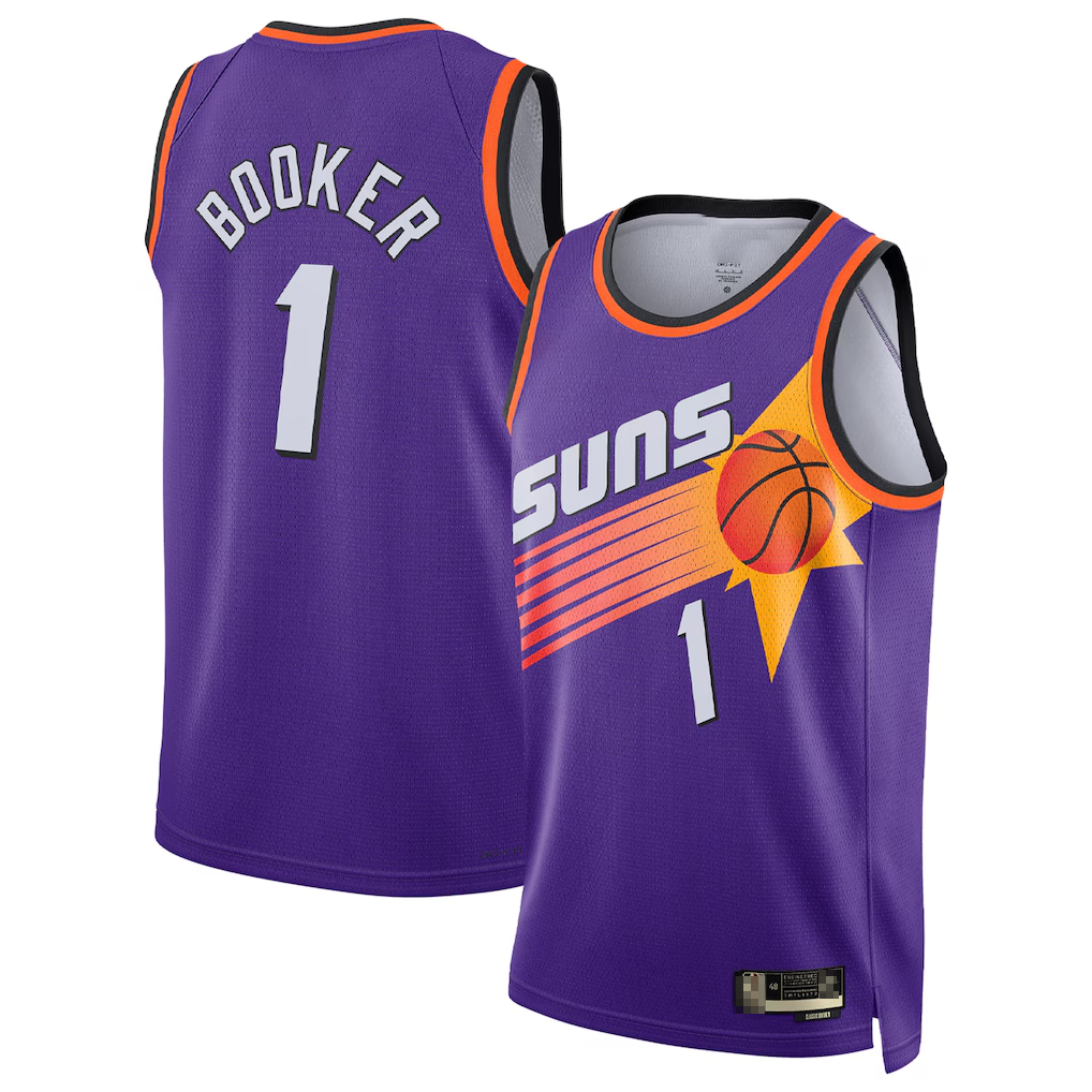 Jamed P.Sunss #1 Devin Booker Purple Swingman Jerseys - Classic Edition