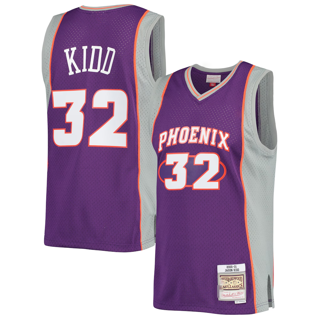 Jamed P.Sunss #32 Jason Kidd Mitchell & Ness Purple Big & Tall Hardwood Classics 2000-2001 Swingman Jerseys