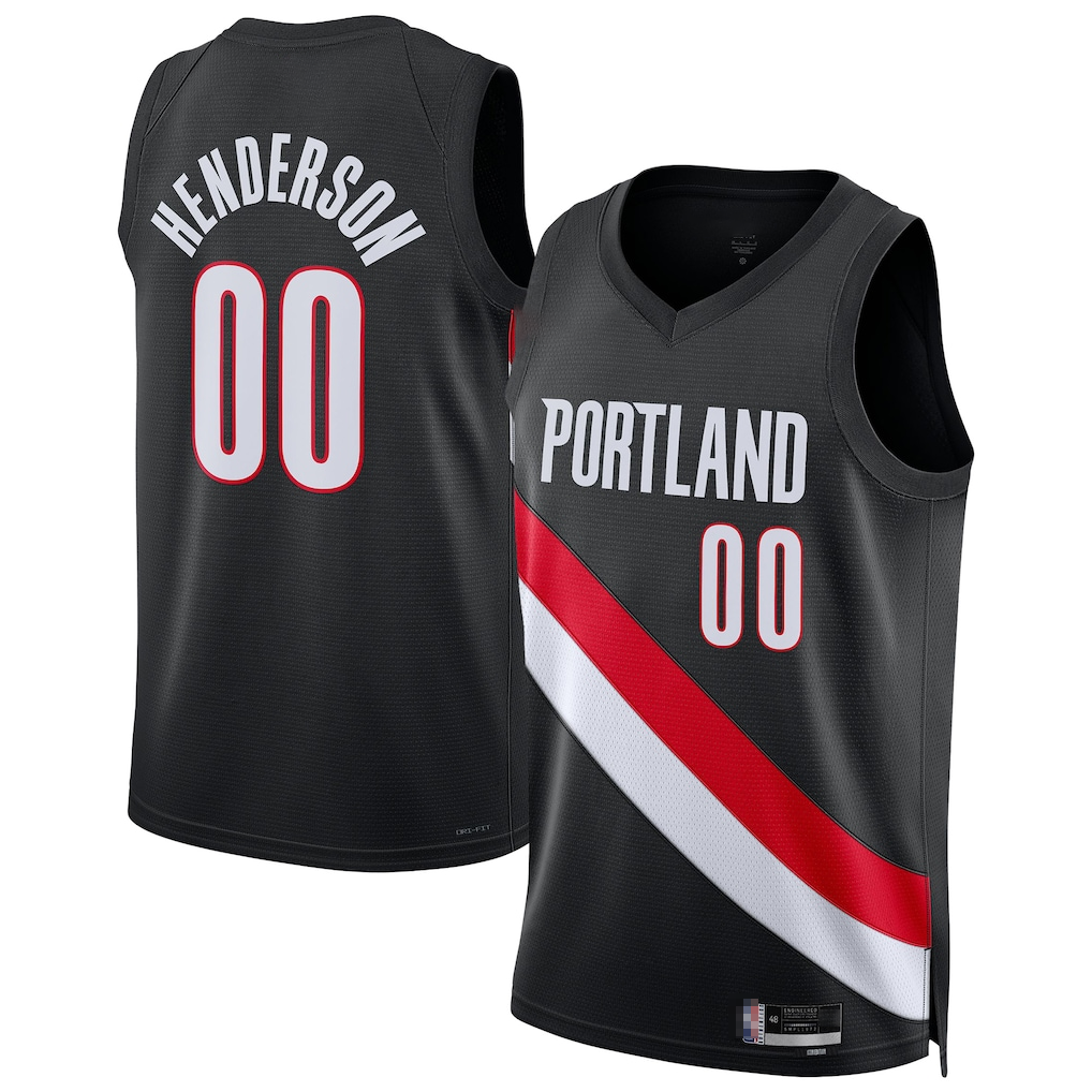 Jamed PT.Blazers #00 Scoot Henderson Black Swingman Jerseys - Icon Edition