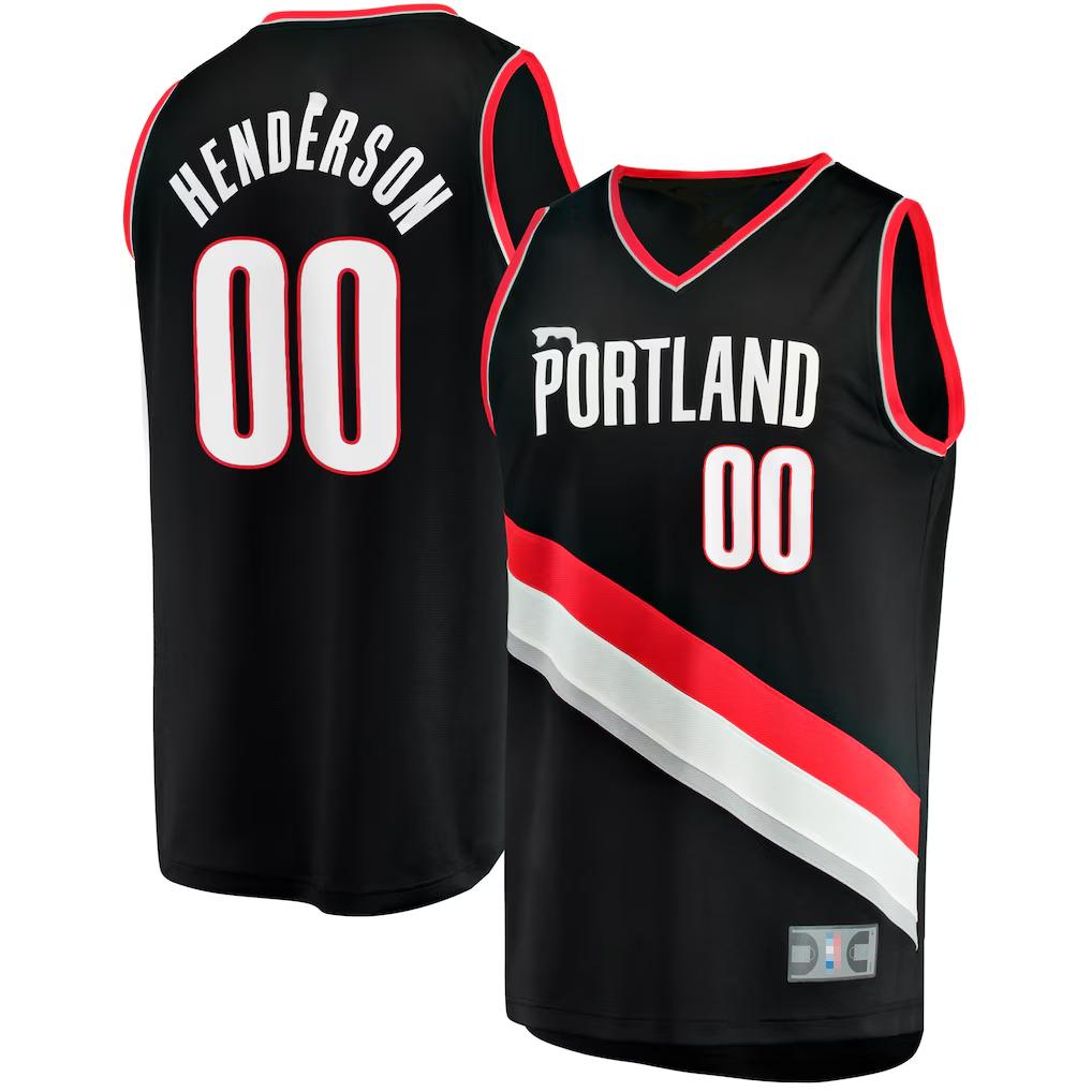 Jamed PT.Blazers #00 Scoot Henderson Fanatics Black Fast Break Replica Jerseys - Icon Edition