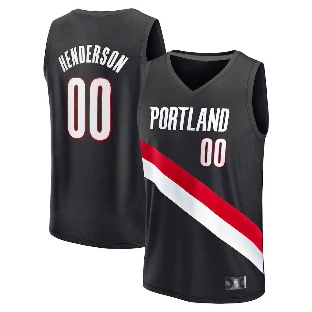 Jamed PT.Blazers #00 Scoot Henderson Fanatics Black Fast Break Replica Jerseys - Icon Edition