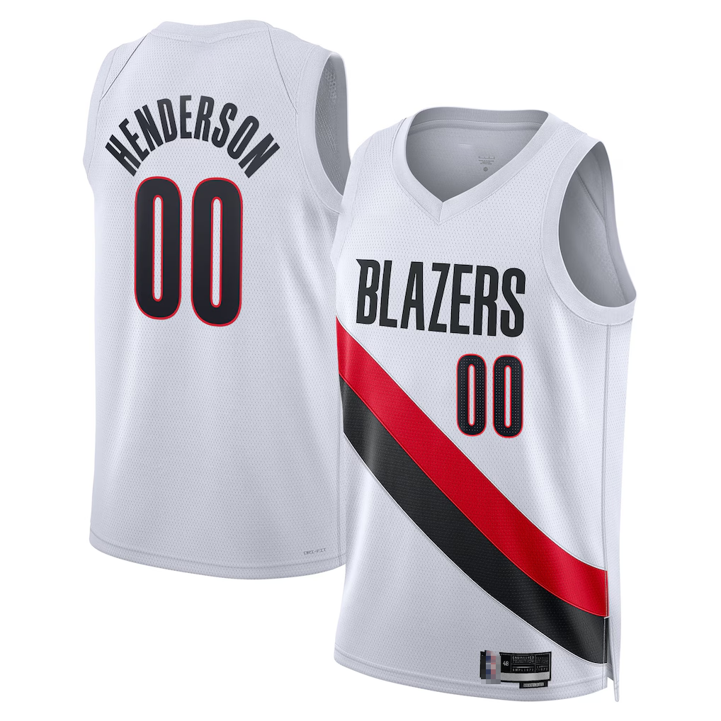 Jamed PT.Blazers #00 Scoot Henderson White Swingman Jerseys - Association Edition