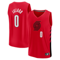 Jamed PT.Blazers #0 Damian Lillard Fanatics Red Fast Break Replica Jerseys - Statement Edition