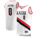 Jamed PT.Blazers #0 Damian Lillard Fanatics White Fast Break Replica Jerseys - Association Edition