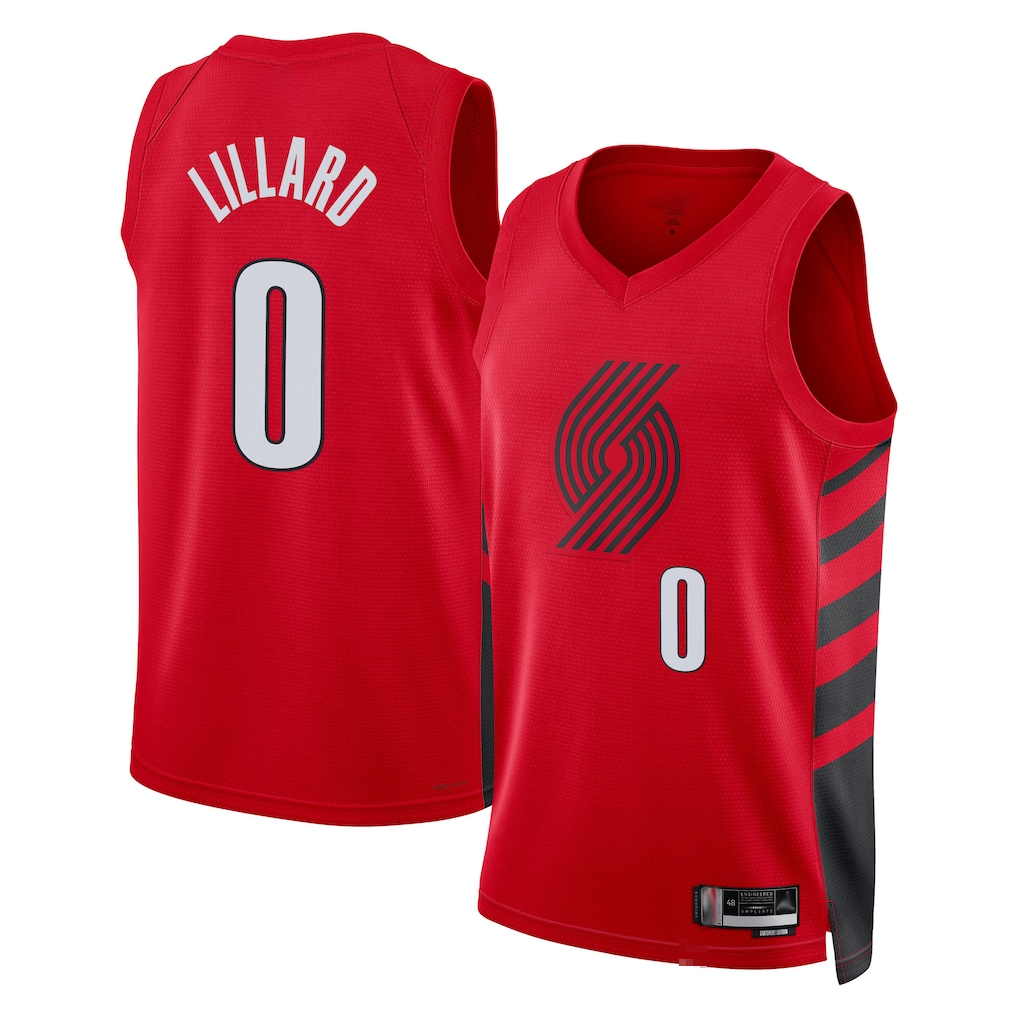 Jamed PT.Blazers #0 Damian Lillard White Swingman Jerseys - Association Edition
