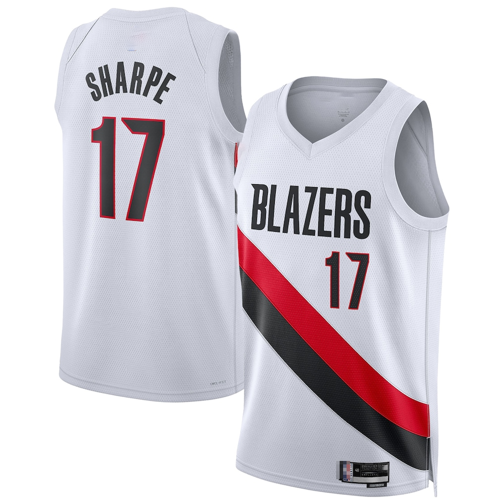 Jamed PT.Blazers #17 Shaedon Sharpe White Swingman Player Jerseys - Association Edition