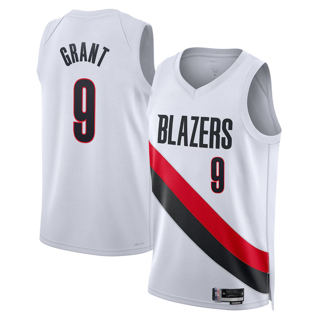 Jamed PT.Blazers #9 Jerami Grant White Swingman Jerseys - Association Edition