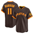 Jamed S.Diego Padres #11 Yu Darvish Player Brown Home Cooperstown Collection Replica Game Stitched Jerseys