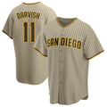 Jamed S.Diego Padres #11 Yu Darvish Player Khaki Home Game Stitched Jerseys