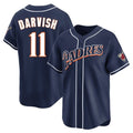 Jamed S.Diego Padres #11 Yu Darvish Player Navy Cooperstown Collection Limited Home Stitched Jerseys