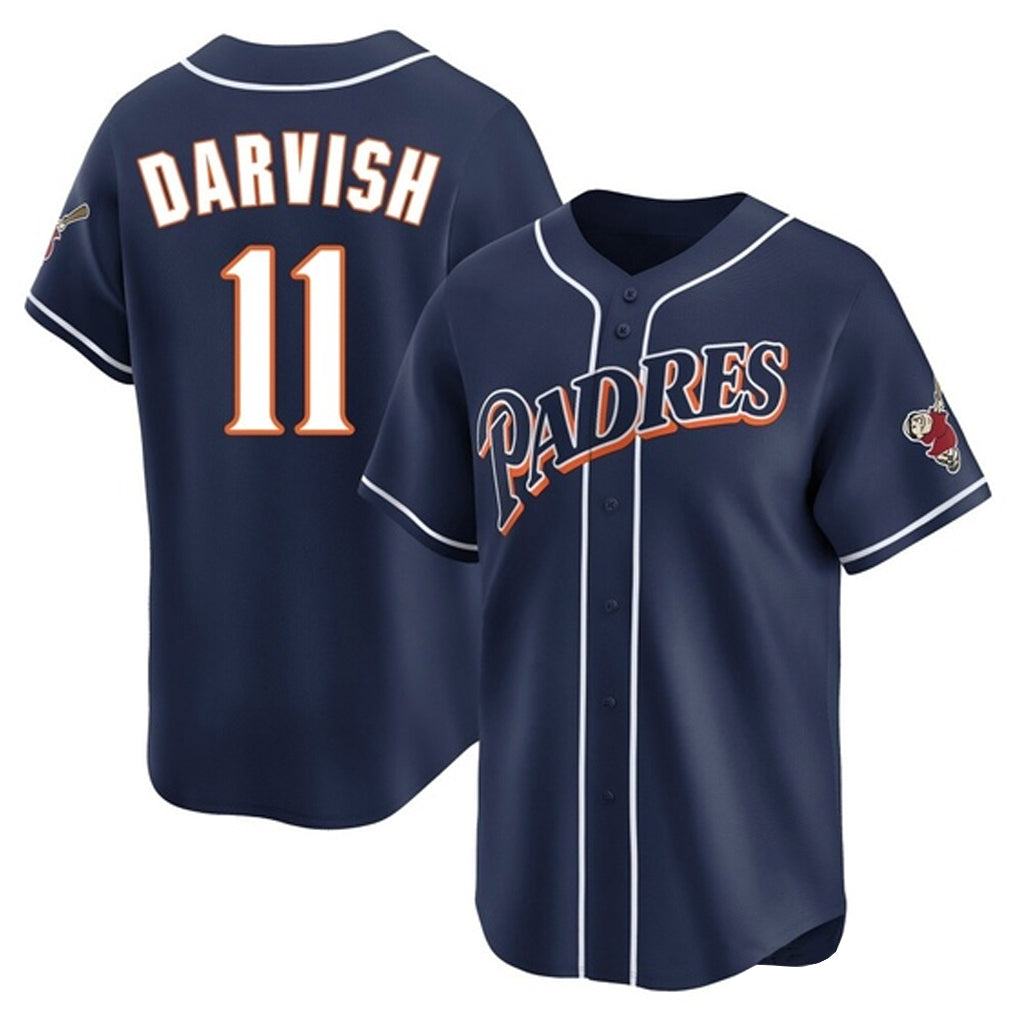 Jamed S.Diego Padres #11 Yu Darvish Player Navy Cooperstown Collection Limited Home Stitched Jerseys