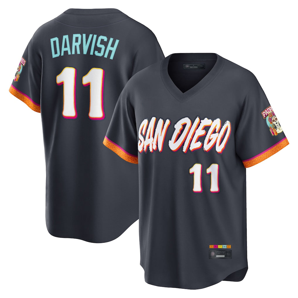 Jamed S.Diego Padres #11 Yu Darvish Player Obsidian 2026 City Connect Home Game T-shirt Stitched Jerseys