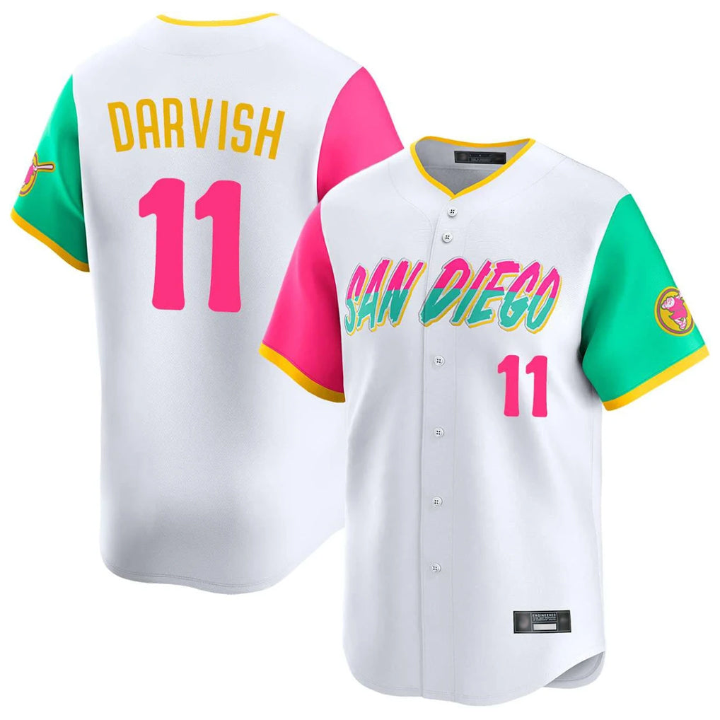 Jamed S.Diego Padres #11 Yu Darvish Player White City Connect Home Limited Stitched Jerseys