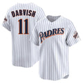 Jamed S.Diego Padres #11 Yu Darvish Player White Cooperstown Collection Limited Home Stitched Jerseys