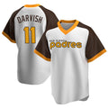 Jamed S.Diego Padres #11 Yu Darvish Player White Home Cooperstown Collection Replica Game Stitched Jerseys