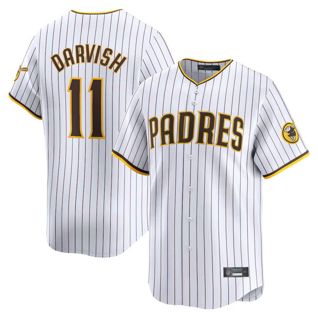 Jamed S.Diego Padres #11 Yu Darvish Player White Home Limited Stitched Jerseys