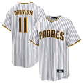 Jamed S.Diego Padres #11 Yu Darvish Player White Home Replica Game Stitched Jerseys