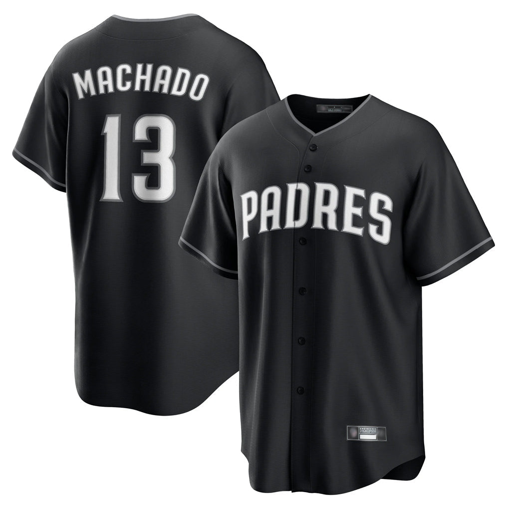Jamed S.Diego Padres #13 Manny Machado Player Black Home Game Stitched Jerseys