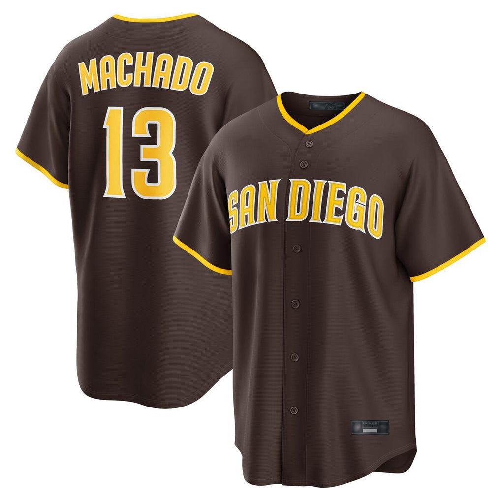 Jamed S.Diego Padres #13 Manny Machado Player Brown Alternate Replica Game Stitched Jerseys
