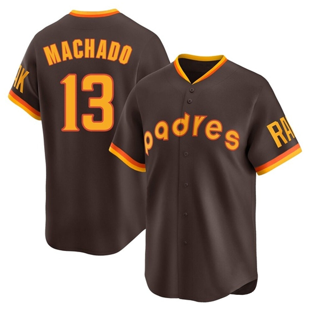 Jamed S.Diego Padres #13 Manny Machado Player Brown Home Cooperstown Collection Replica Game Stitched Jerseys