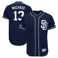 Jamed S.Diego Padres #13 Manny Machado Player Navy Majestic Patch Flex Base Game Stitched Jerseys