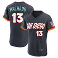 Jamed S.Diego Padres #13 Manny Machado Player Obsidian 2026 City Connect Home Elite T-shirt Stitched Jerseys
