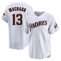 Jamed S.Diego Padres #13 Manny Machado Player White Cooperstown Collection Limited Home Stitched Jerseys
