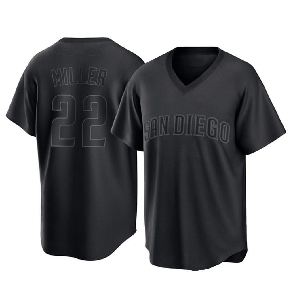 Jamed S.Diego Padres #22 Mason Miller Player Black Pitch Fashion Game T-shirt Stitched Jerseys