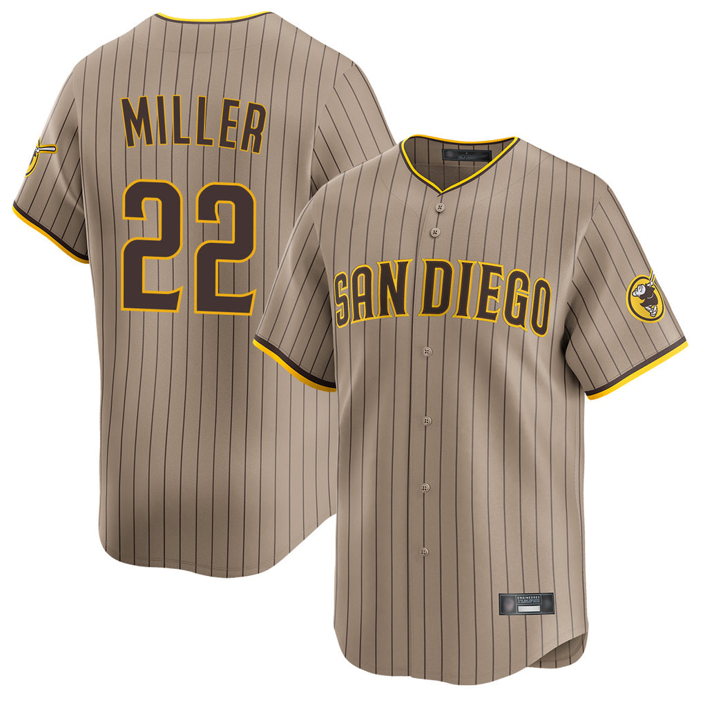 Jamed S.Diego Padres #22 Mason Miller Player Khaki Home Limited Stitched Jerseys