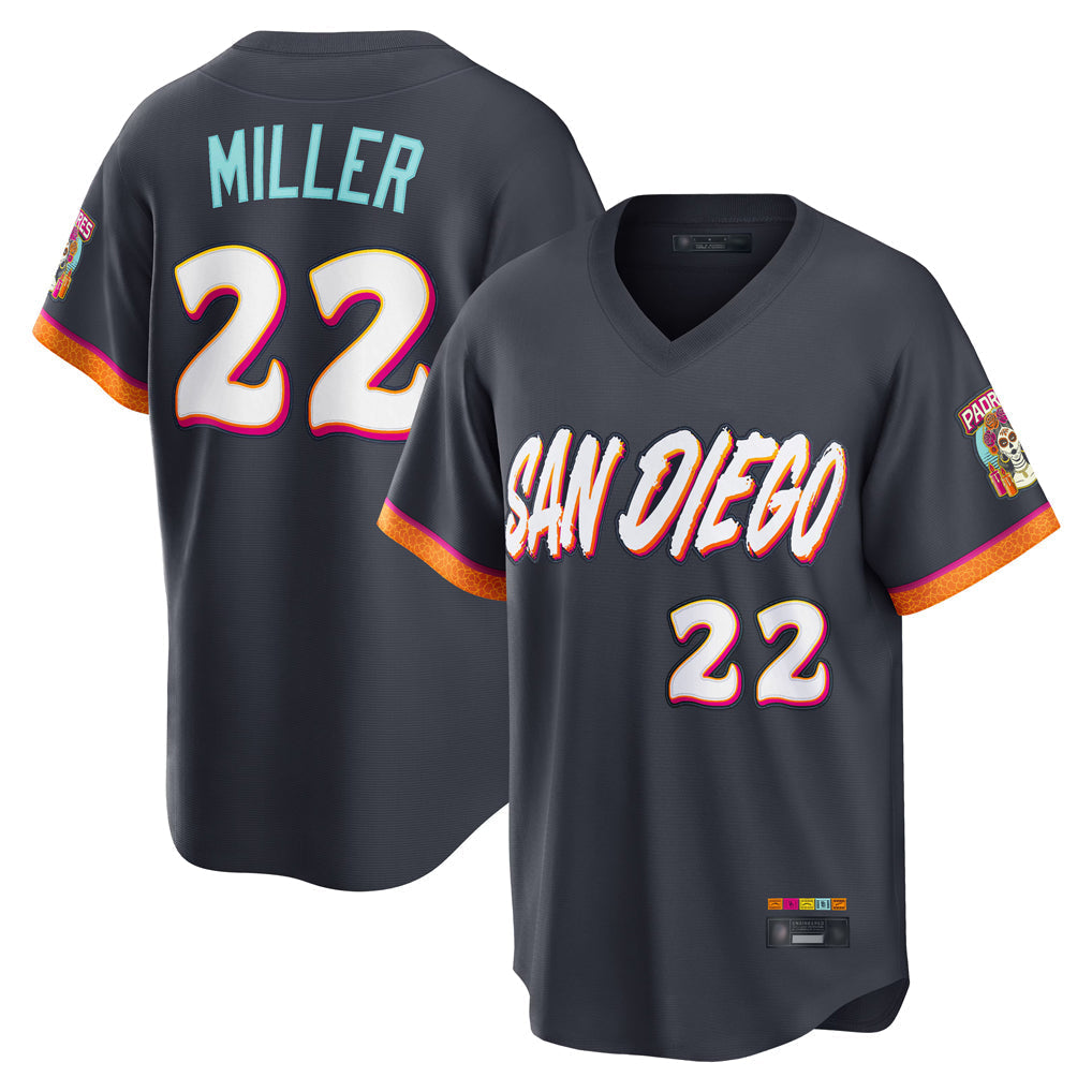 Jamed S.Diego Padres #22 Mason Miller Player Obsidian 2026 City Connect Home Limited T-shirt Stitched Jerseys