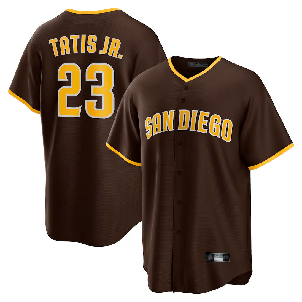 Jamed S.Diego Padres #23 Fernando Tatis Jr Player Brown Alternate Replica Game Stitched Jerseys