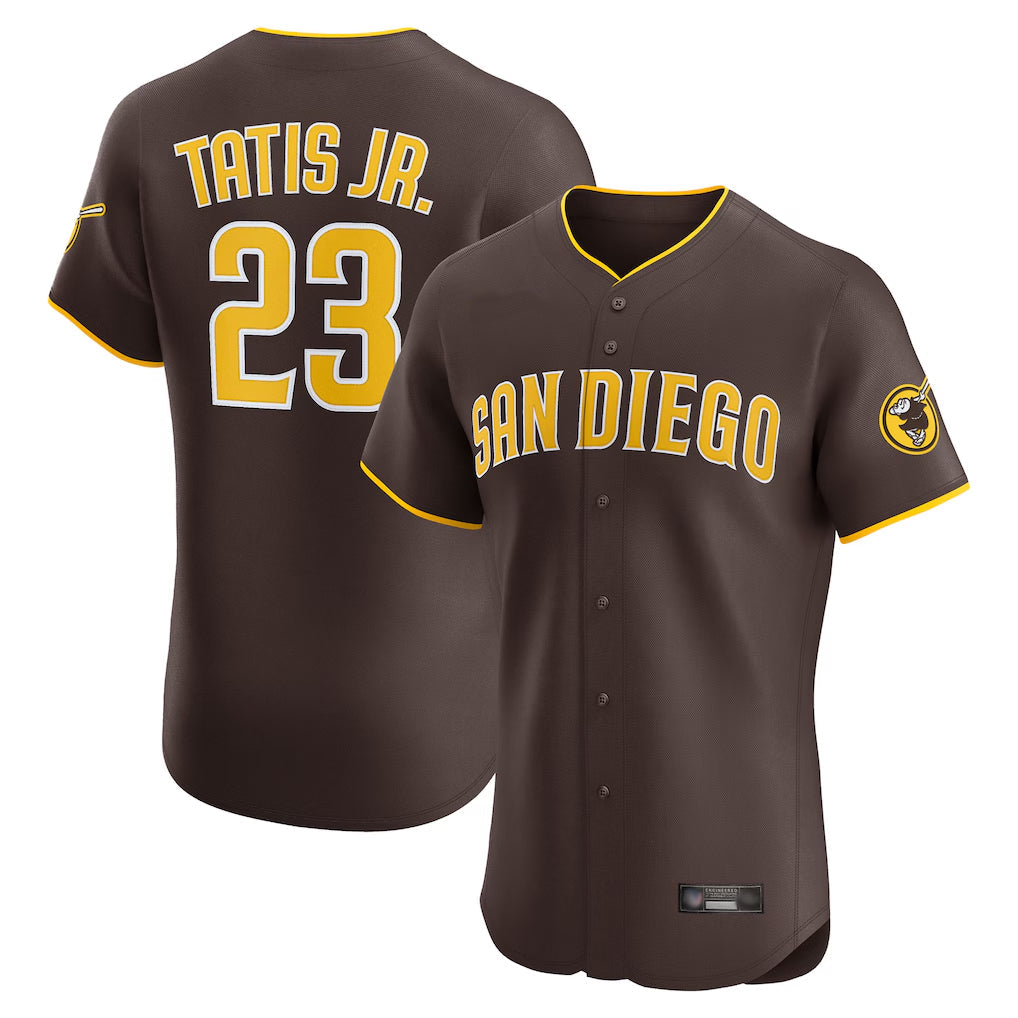 Jamed S.Diego Padres #23 Fernando Tatis Jr Player Brown Home Limited Elite Stitched Jerseys