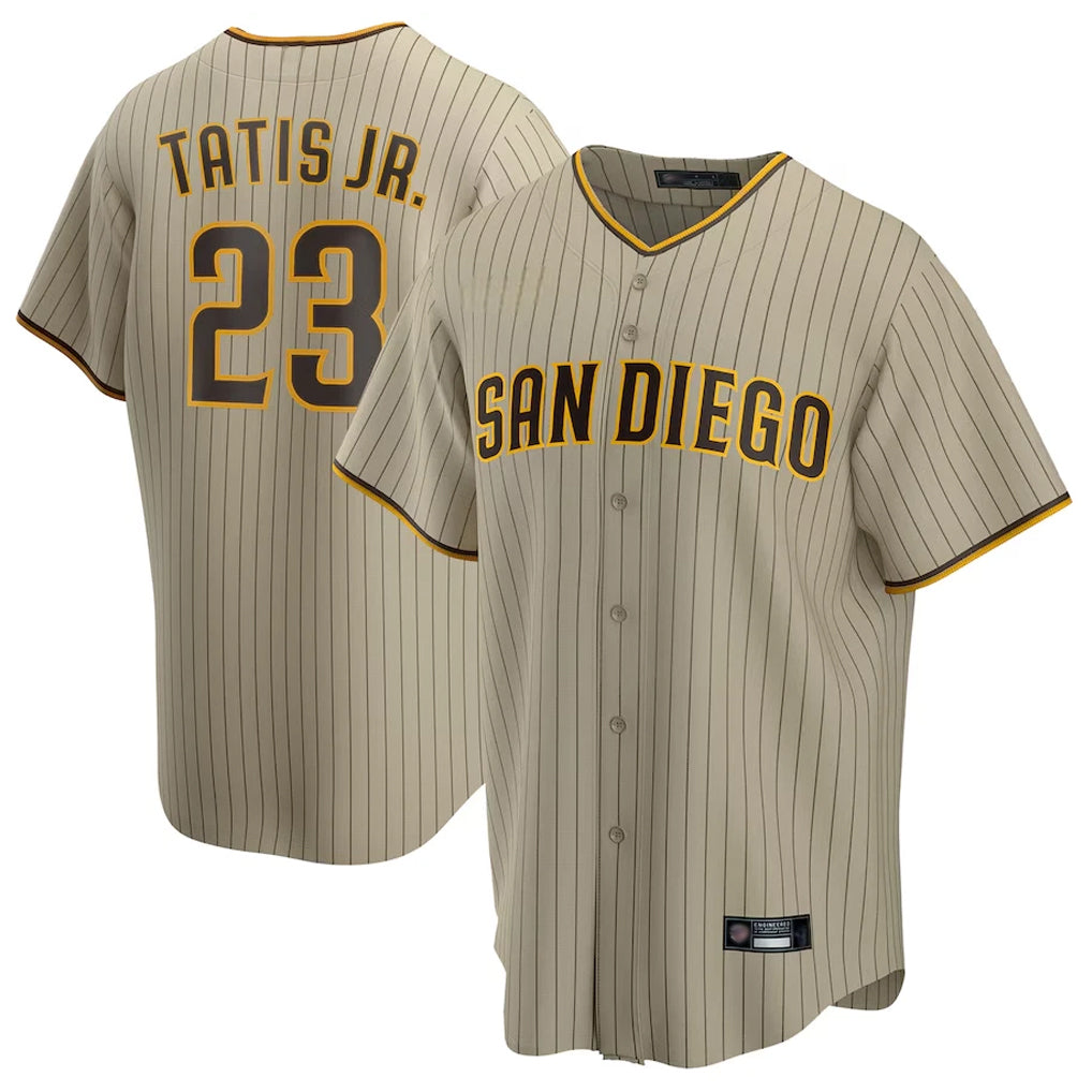Jamed S.Diego Padres #23 Fernando Tatis Jr Player Khaki Home Game Stitched Jerseys