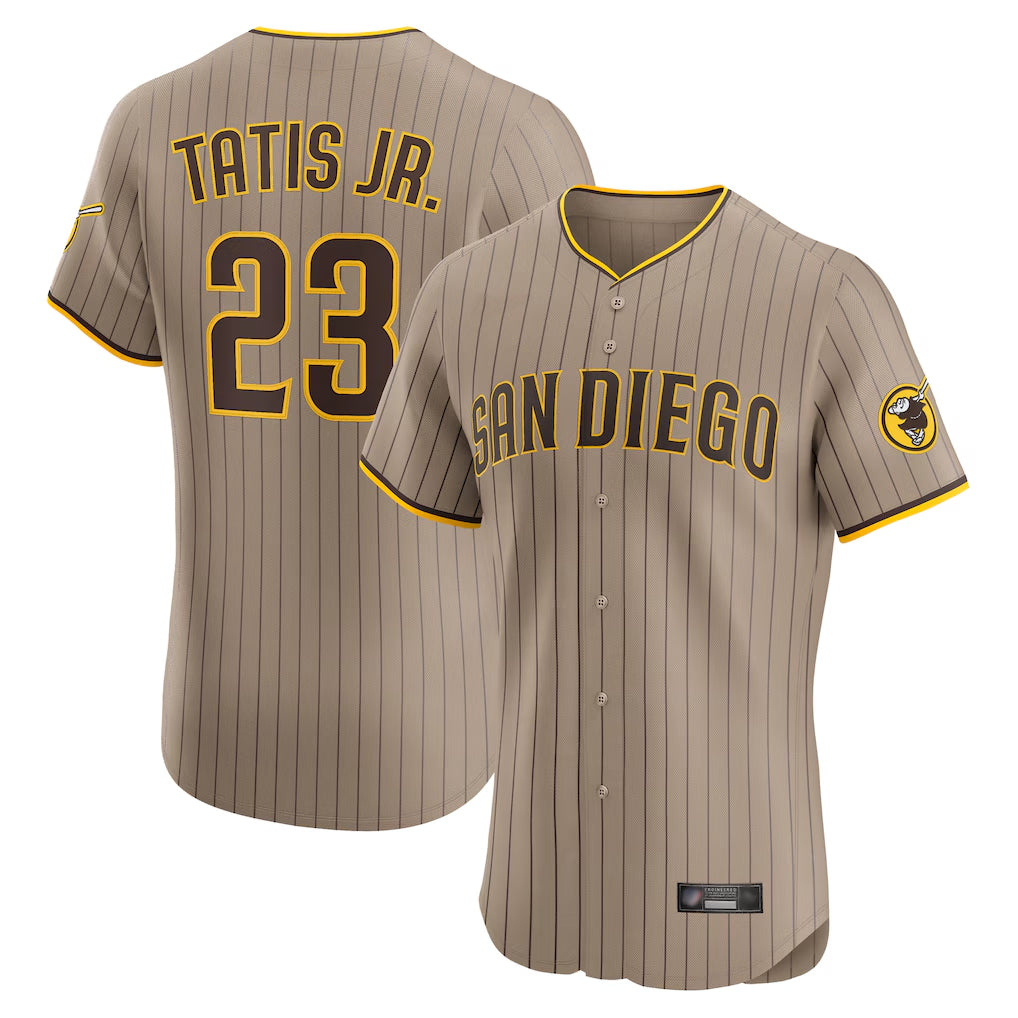 Jamed S.Diego Padres #23 Fernando Tatis Jr Player Khaki Home Limited Elite Stitched Jerseys