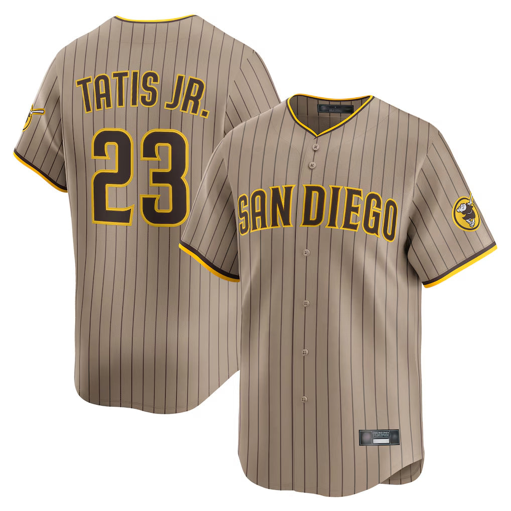 Jamed S.Diego Padres #23 Fernando Tatis Jr Player Khaki Home Limited Stitched Jerseys