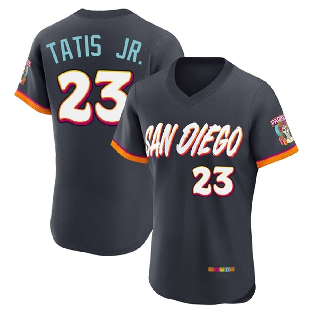 Jamed S.Diego Padres #23 Fernando Tatis Jr Player Obsidian 2026 City Connect Home Elite T-shirt Stitched Jerseys