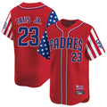Jamed S.Diego Padres #23 Fernando Tatis Jr Player Red Independence Day Home Limited Stitched Jerseys
