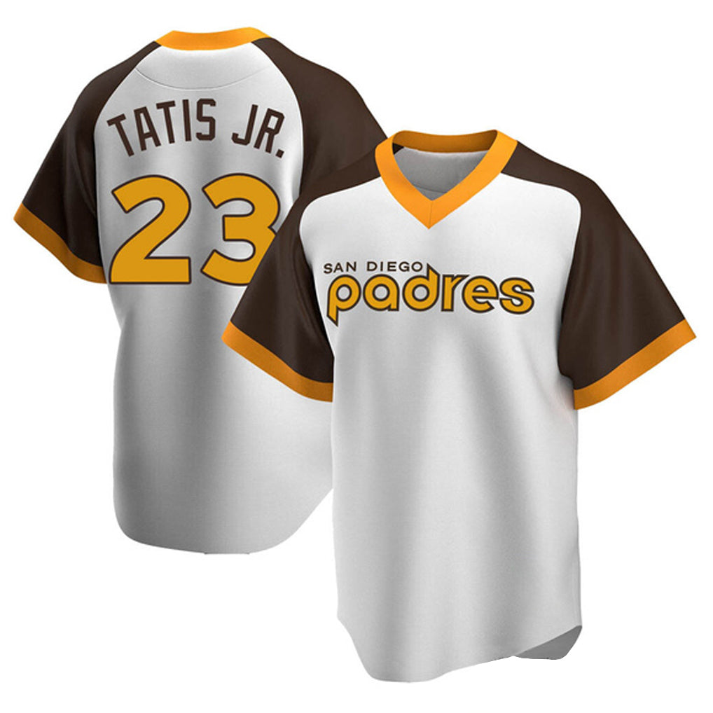 Jamed S.Diego Padres #23 Fernando Tatis Jr Player White Home Cooperstown Collection Replica Game Stitched Jerseys