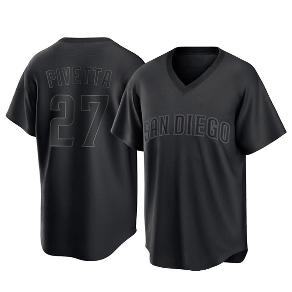 Jamed S.Diego Padres #27 Nick Pivetta Player Black Pitch Fashion Game T-shirt Stitched Jerseys