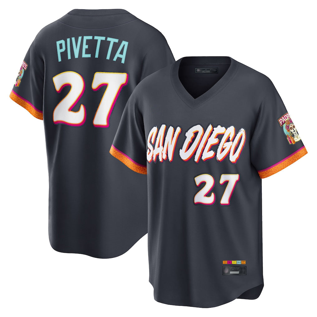Jamed S.Diego Padres #27 Nick Pivetta Player Obsidian 2026 City Connect Home Limited T-shirt Stitched Jerseys
