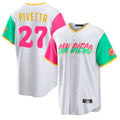 Jamed S.Diego Padres #27 Nick Pivetta Player White City Connect Home Game Stitched Jerseys